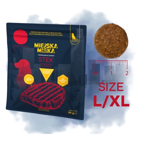 Sucha karma dla psa próbka Miejska Miska Wołowina Stek 50g Gaczoo