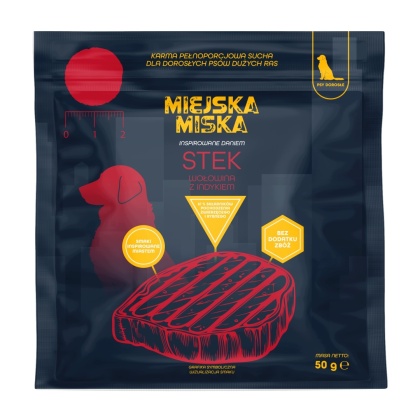Sucha karma dla psa próbka Miejska Miska Wołowina Stek 50g Gaczoo