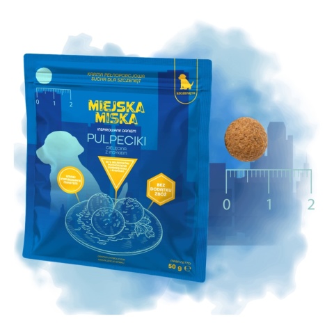 Sucha karma szczeniąt próbka Miejska Miska Cielęcina Pulpeciki 50g Gaczoo