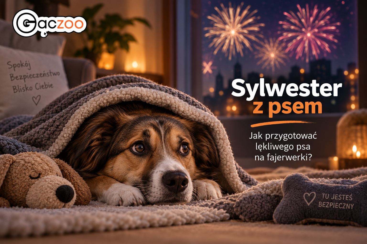 Sylwester z psem - jak przygotować lękliwego psa na fajerwerki